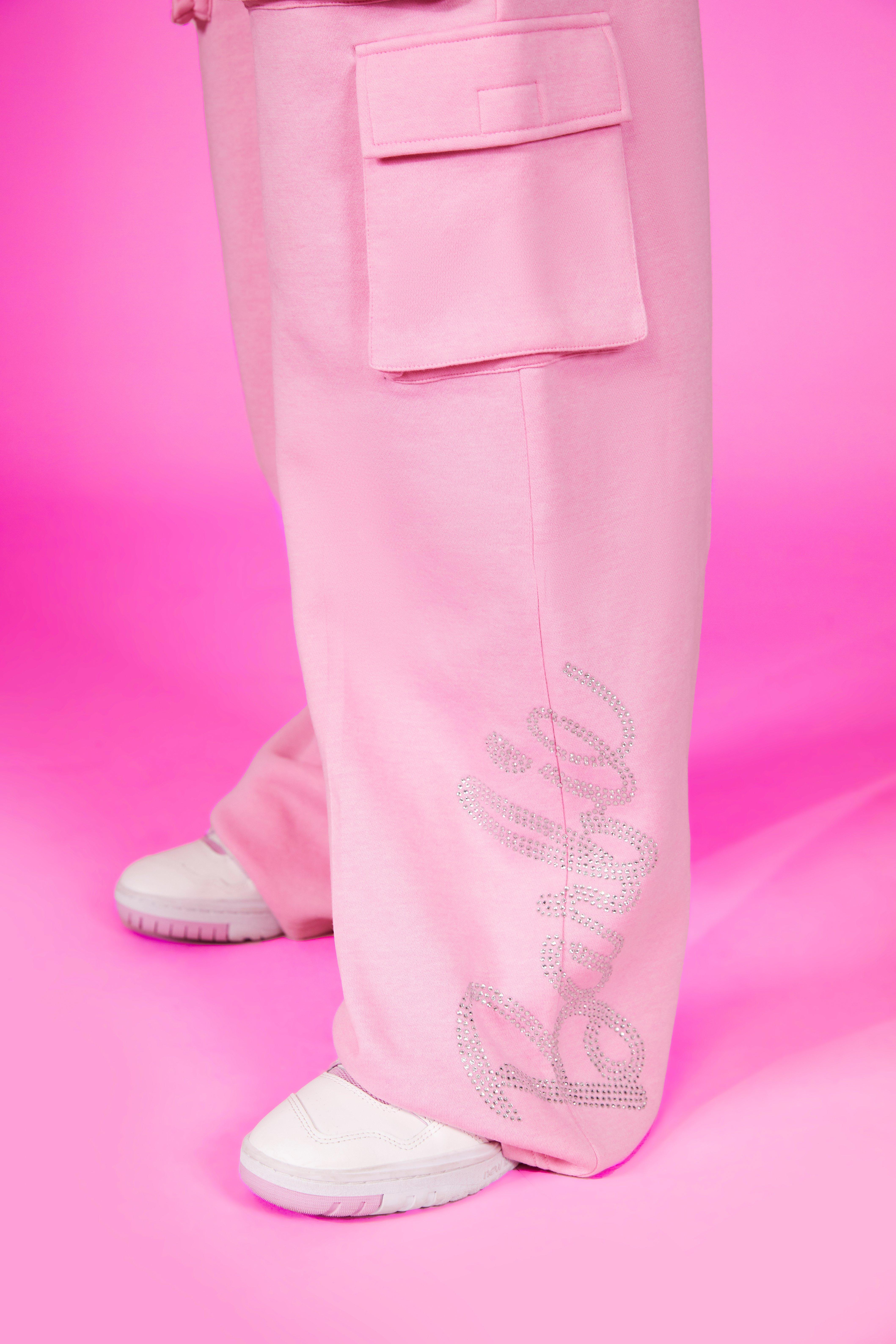 Boohoo best sale pink joggers